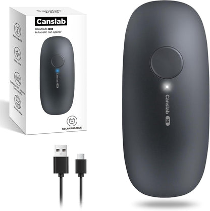 Canslab Ultrablde SE - USB Rechargeable Electric Can Opener for Kitchen for Seniors with Arthritis- Cordless Battery Powered Automatic, Side Cut, Smooth Edge, Handsfree, for Small or Large Cans, Grey
