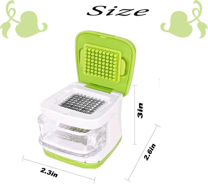 Garlic Press,Double cutting Crusher, Cutter, Mincer, and Storage Container (Green).