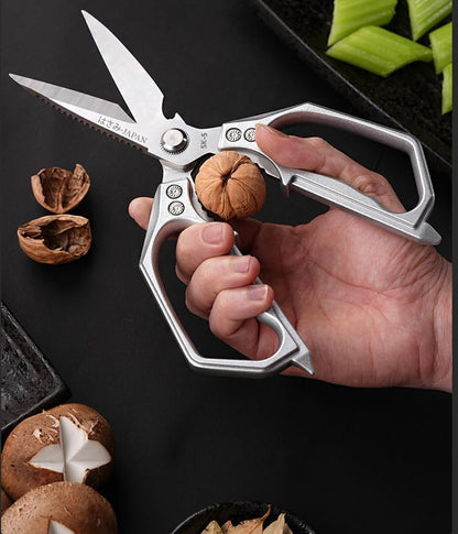Kitchen Scissor, Heavy Duty Stainless Steel Kitchen Shears Scissor for Food, Sharp Cooking Scissors for Meat Chicken Fish Nut Vegetable Herb, Bottle Opener (Sliver)