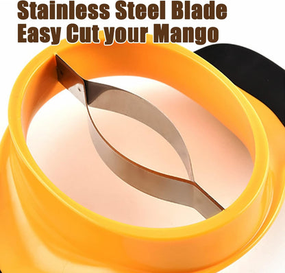 Mango Slicer, Mango Splitter, Mango Cutter with Stainless Steel Blade, Mango Pit Remover Tool, Mango Divider with Ergonomic Rubber Grip Handle, Easy Remove Pit and Divide