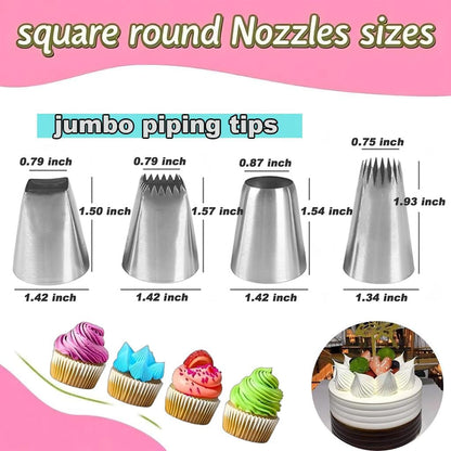 8 Pcs Rose Flower Piping Tips Set,Petal Icing Tips,PipingRose Nozzle,Stainless Steel Cake Decorating Pastry Tools, for CakeDecorating,with A Cleaning Brush (Rose-8pcs)