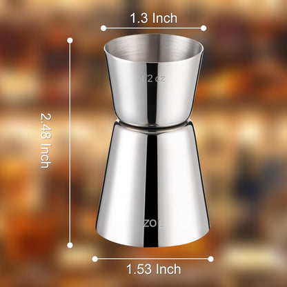 Briout Jigger for Bartending, Double Cocktail Jigger Japanese Premium 304 Stainless Steel Jigger 2 OZ 1 OZ with Measurements Inside