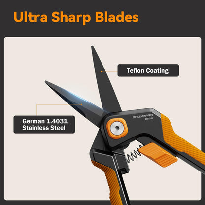 PrunePro Pruning Shears Gardening Scissors Set Professional Hand Pruner Sharp Stainless Steel Blade Garden Scissors Plant Flower Garden Clipper
