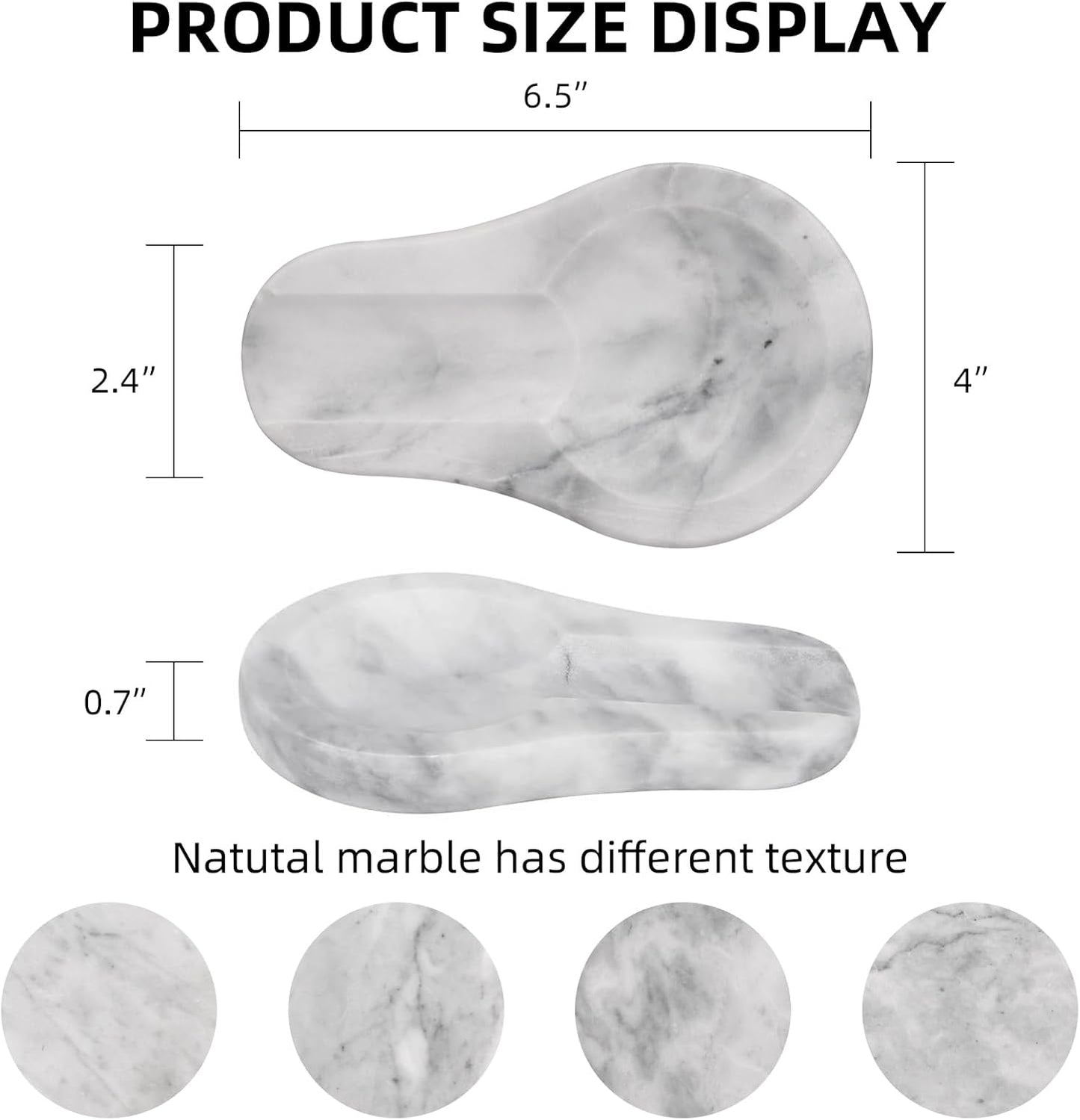 Marble Spoon Rest for Kitchen Stove Countertop, Marble Utensil Holder, Perfect for Spatula, Ladle, Fork (1, Viva jade, 4 * 6.5)