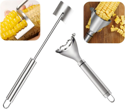 Corn Peeler 2PCS Stainless Steel Corn Peeler and Stripper Tool for quickly separating corn kernels,Ideal Gadget Tool for corn on the cob
