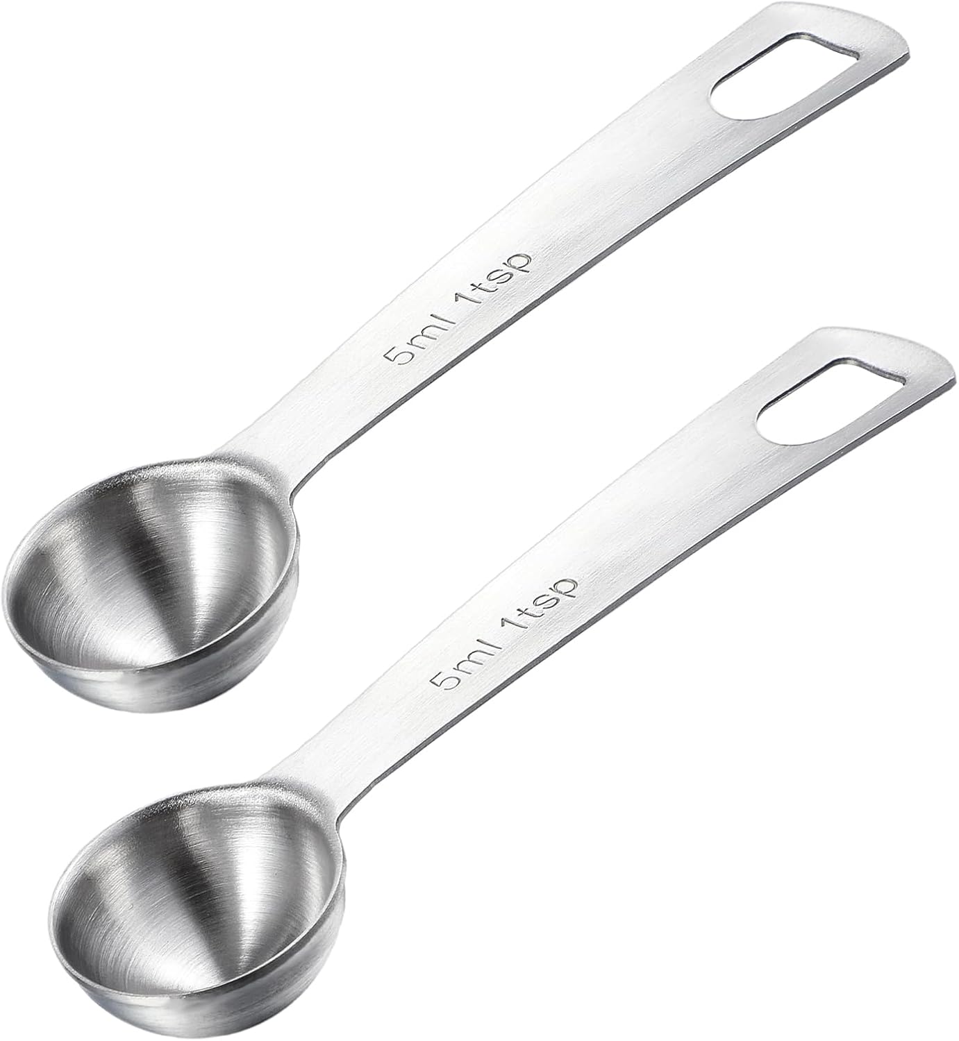 2 Pcs 1 Teaspoon Scoop Measuring Spoon Stainless Steel Teaspoons (5ml) Coffee Scoop and Tablespoon Measuring Spoon Metal Kitchen Gadgets for Cooking and Baking
