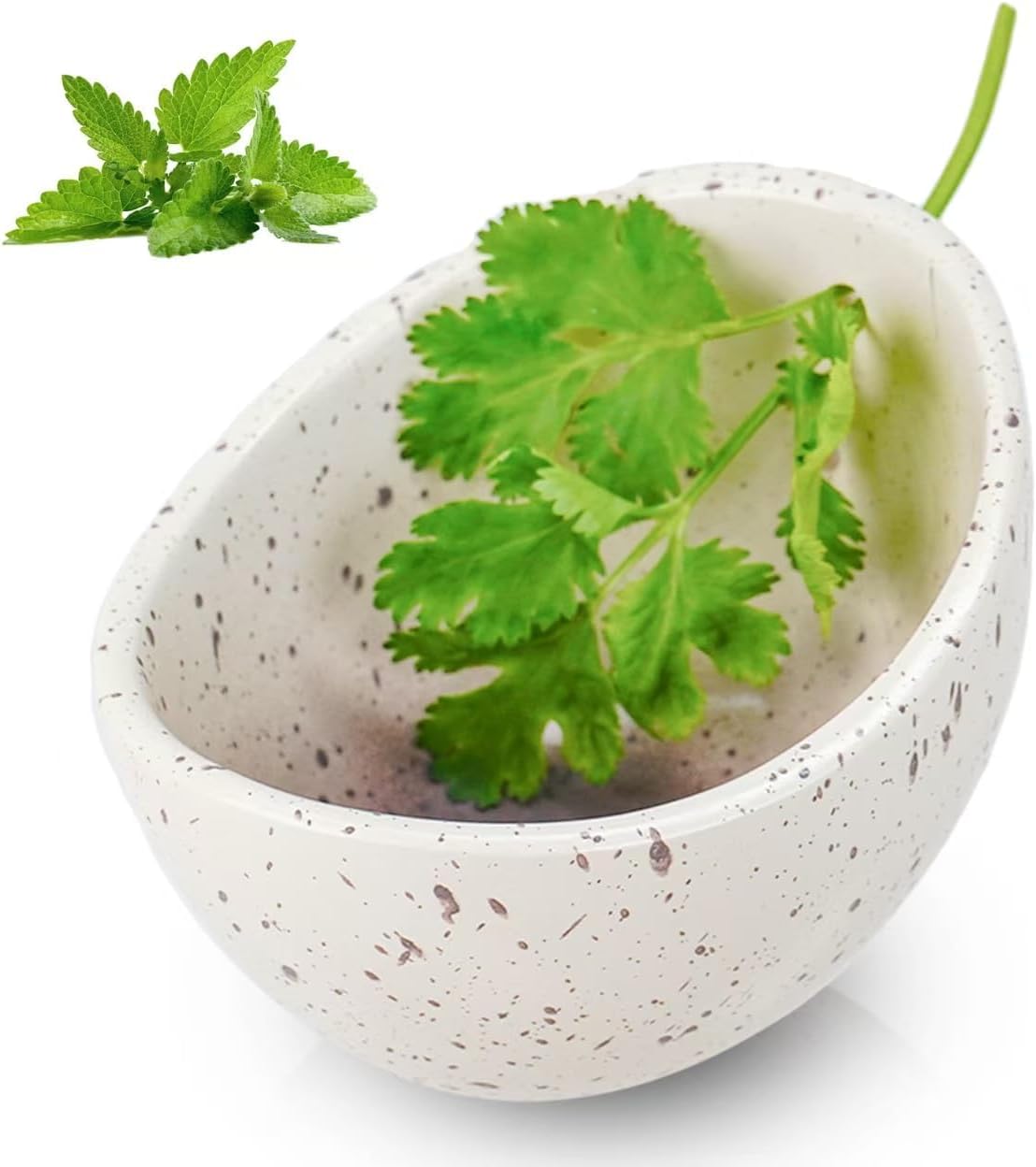 Handmade Ceramic Herb Stripper Bowl-Ceramic Herb Peeling Bowl Kitchen Herbs Leaf Stripping Tool Pottery Herb Peeler for Kale, Thyme, Basil, Rosemary Stripper