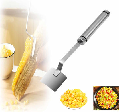 2024 New Magic Corn Peelers, Long Handle Stainless Steel Corn Stripping Tool, Corn Stripper Corn Cob Stripper Tool, 304 Stainless Steel Corn Thresher with Ergonomic Handle, Kitchen Gadget
