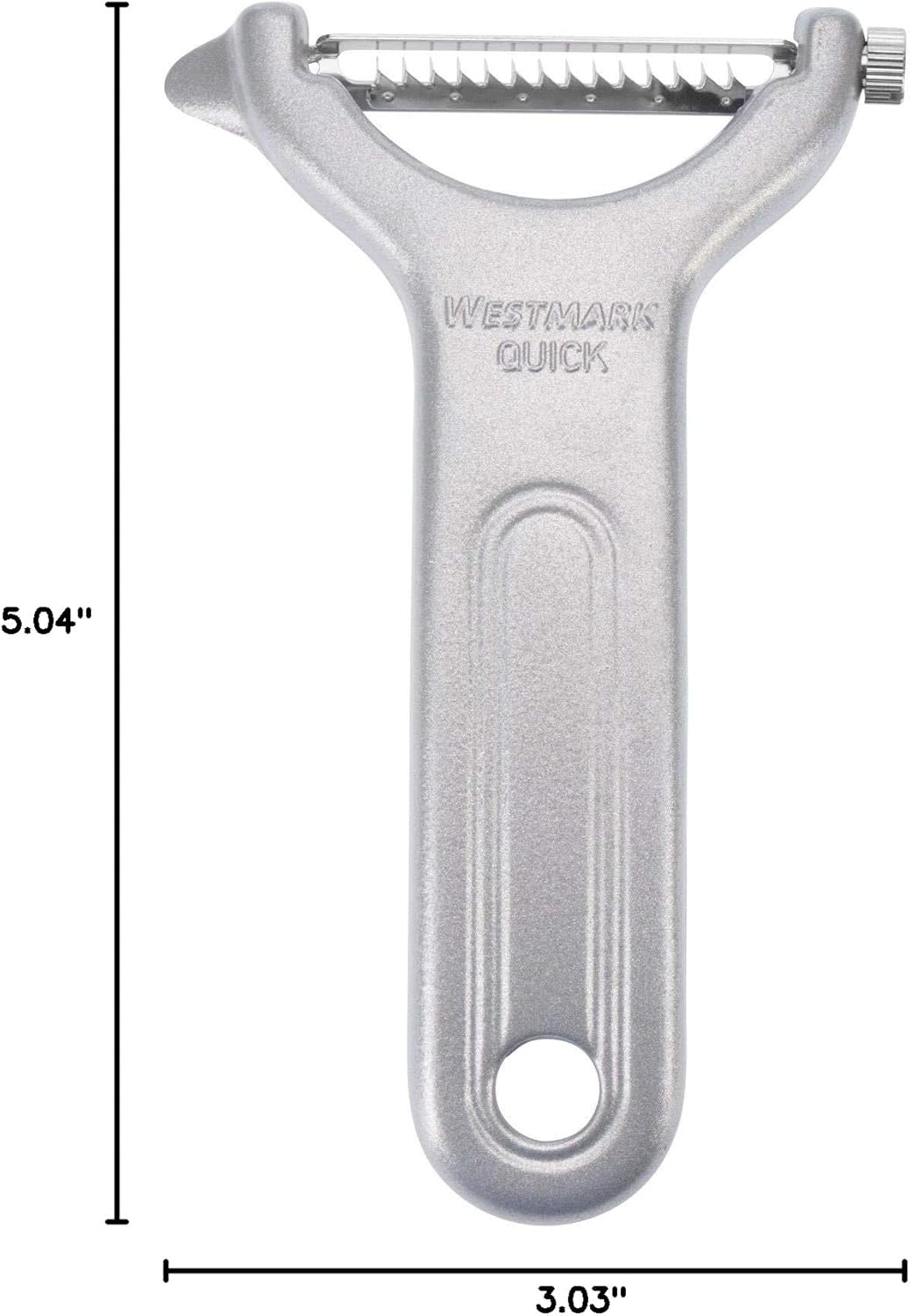 Westmark Julienne Slicer, Vegetable Peeler "Black Edition" - Quick and Easy Peeling, Quick Special - Coarse Serrated Stainless Steel Blade, Aluminium, Colour: Anthracite
