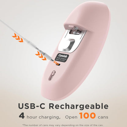 Canslab Ultrablde SE - USB Rechargeable Electric Can Opener for Kitchen for Seniors with Arthritis- Cordless Battery Powered Automatic, Side Cut, Smooth Edge, Handsfree, for Small or Large Cans, Grey