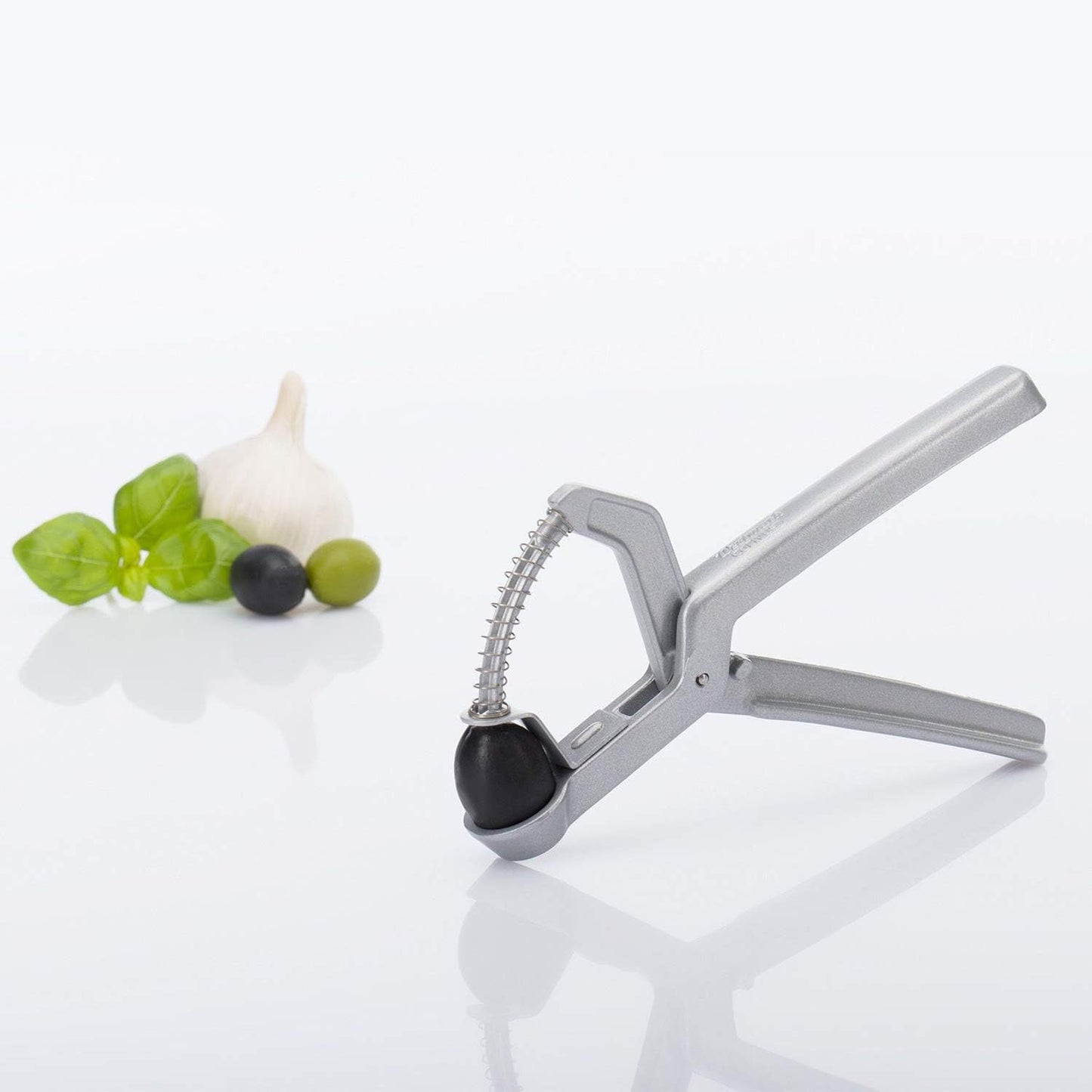 Westmark Olive Pitter – Heavy-Duty Cast Aluminum Pit Remover with Spring – Handheld Corer and Cherry Pitter Tool for Stuffed Fruits, Martinis, Salads, Kitchen Prep