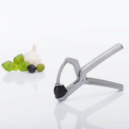 Westmark Olive Pitter – Heavy-Duty Cast Aluminum Pit Remover with Spring – Handheld Corer and Cherry Pitter Tool for Stuffed Fruits, Martinis, Salads, Kitchen Prep
