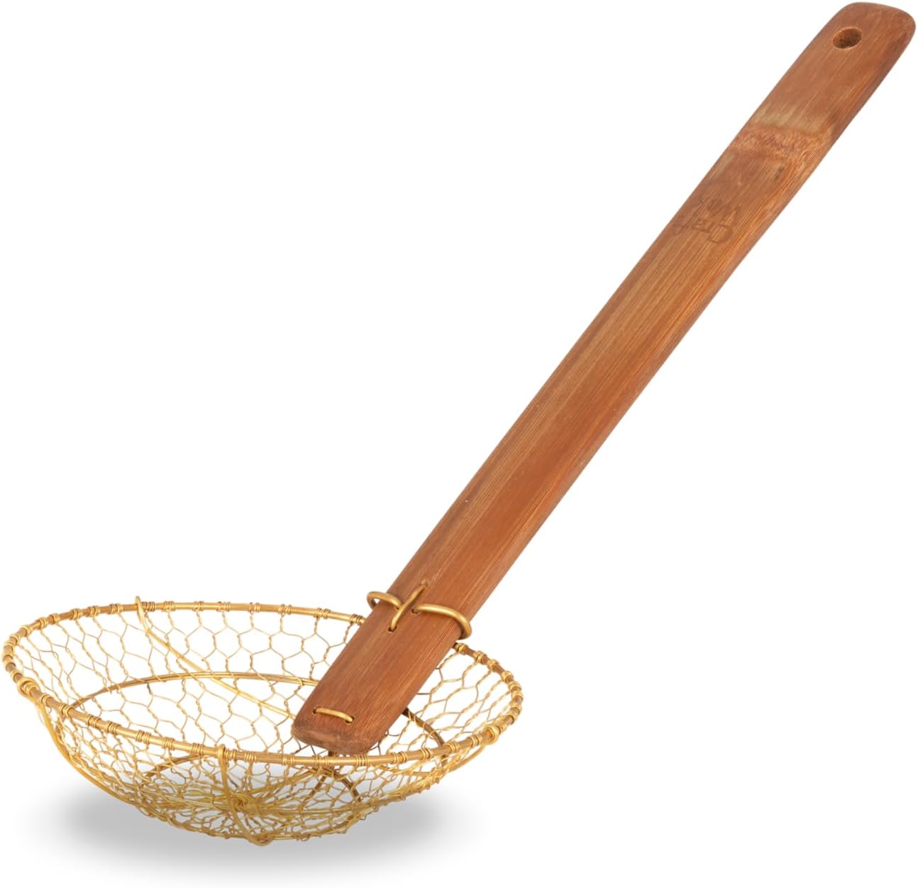 Craft Wok Small 6-Inch Brass Mesh Strainer/Spider Skimmer Zhao Li, Robust & Elegant Kitchen Tool for Frying & Straining, Authentic Oriental Cookware - / 732W7