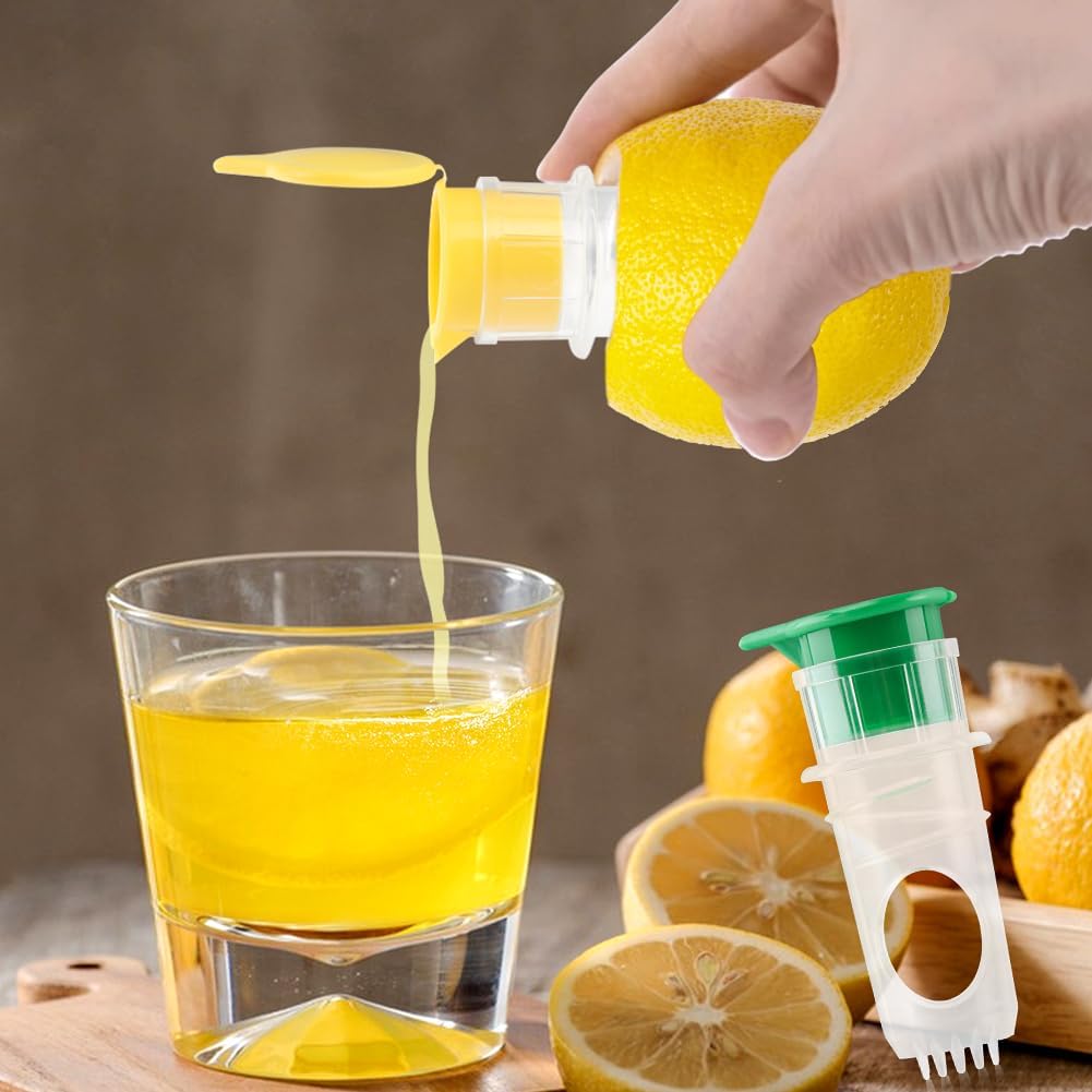 Lemon Squeezer, 2-Pack New Screw-Top Lemon Squeezer,Manual Lemons Juicer with Built-In Filter, Compact Juice Extractor Citrus Press with Lid – Squeeze Lime for Cocktails, Drinks