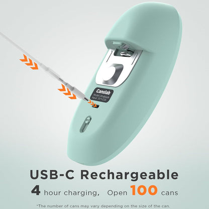 Canslab Ultrablde SE - USB Rechargeable Electric Can Opener for Kitchen for Seniors with Arthritis- Cordless Battery Powered Automatic, Side Cut, Smooth Edge, Handsfree, for Small or Large Cans, Grey