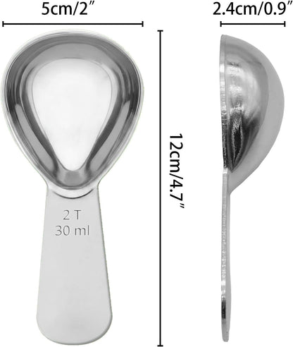 2PCS Coffee Scoop: 1 Tbsp (1/16 Cup / 0.5 Oz / 15Ml) Measuring Spoons Stainless Steel Rose Gold Set for Ground Coffee Protein Powder & Spices Short Handle Fits into Canisters