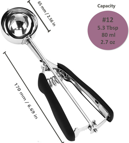 Ice Cream Scoop, 18/8 Stainless Steel Cookie Scoop, Cookie Scoops for Baking, 2 Tbsp/ 30 ml/ 1 oz Cookie Dough Scoop, Ice Cream Scooper with Trigger Release, Cookie Scooper for Baking