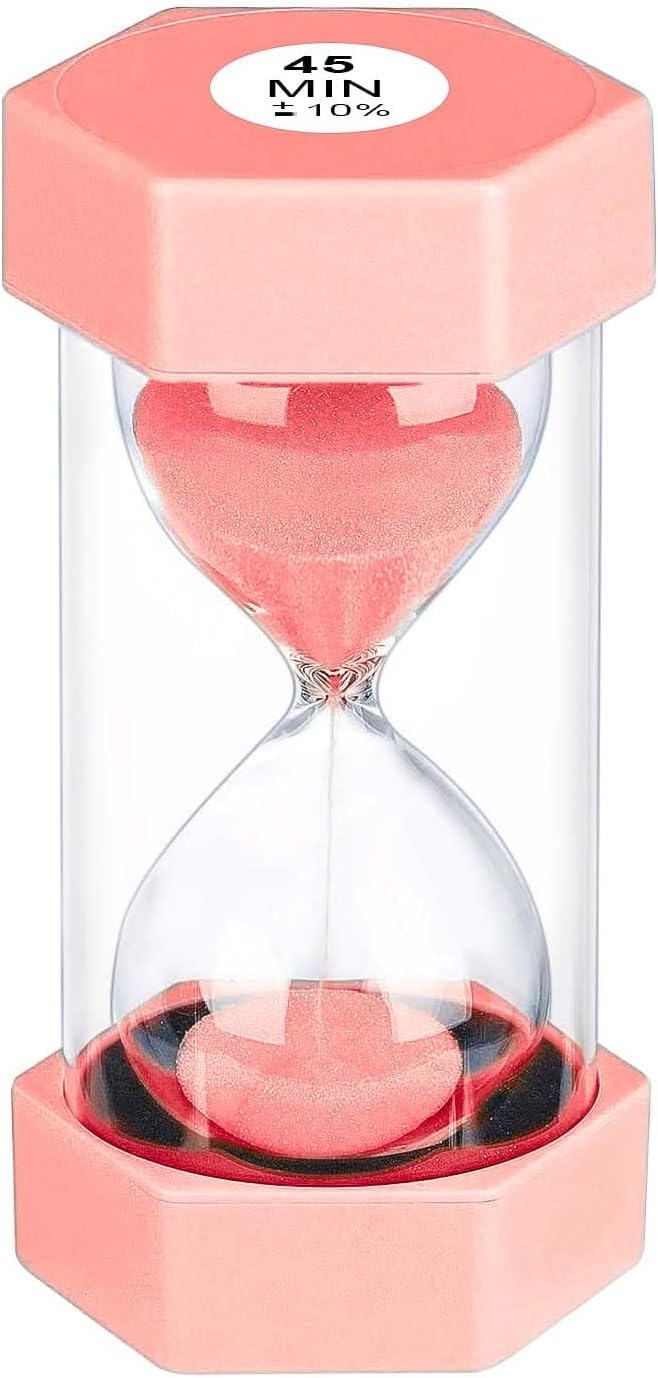 5 Minute Hourglass Sand Timer, Plastic Hexagon Hourglass Sand Clock 5 Min, Reloj De Arena 5 Minutos,Unbreakable Green Hour Glass Sandglass for Classroom Games Kitchen (Green)