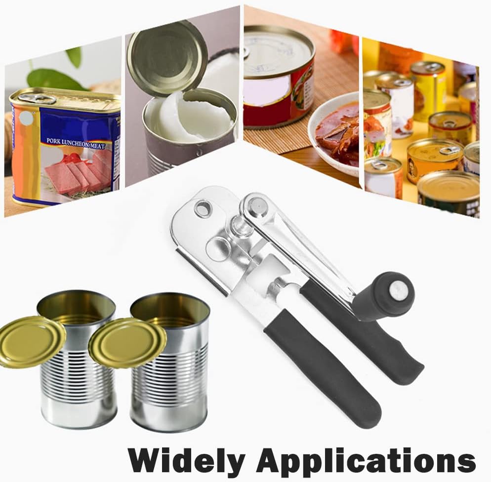 Commercial Can Opener,Heavy Duty Hand Crank Can Opener,Stainless Steel Manual Can Opener,Durable Bottle Opener,Handheld Can Opener for Kitchen,Camping,Picnic,Bar,Restaurant