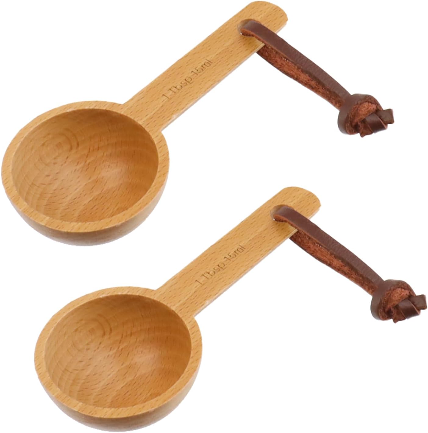 30ml Wood Measuring Spoon and Scoop Wooden Tablespoon 30ml Measuring Scoop 2 TBSP Retro Coffee Spoons for Dry Ingredients Ground Tea Spice (Wood Color, 2TBSP)