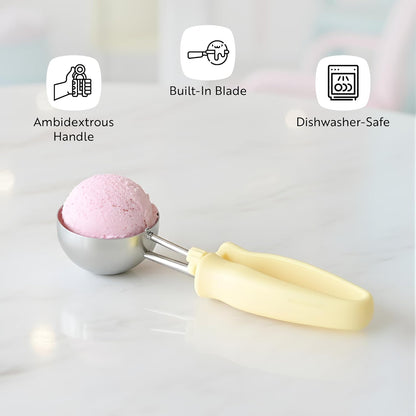 Restaurantware Ice Cream Scoop 1 Case 3.75 oz Stainless Steel Portioner Commercial Kitchen Tool Comfortable Grip Dishwasher-Safe Ambidextrous Handle