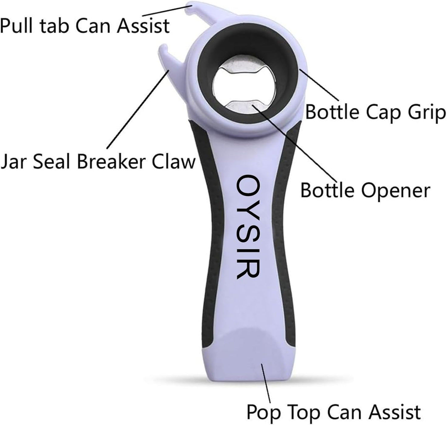 Jar Opener Multifunction Adjustable for 1-4 inches Bottle Can, Stainless Steel Lids Off Jar Opener. Fit Seniors, Arthritis, Women, Chilren, Weak Hands