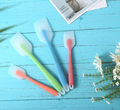HiramWare Silicone Spatula Set of 4 - Heat Resistant Flexible Spatula 450F with Stainless Steel Core - Food Grade Premium Good Grip Kitchen Utensils - Seamless, Heavy Duty, BPA Free, Dishwasher Safe