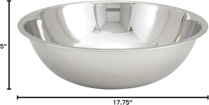 Winco 8 Quart Heavy-Duty Stainless Steel Mixing Bowl with Non-Slip Base