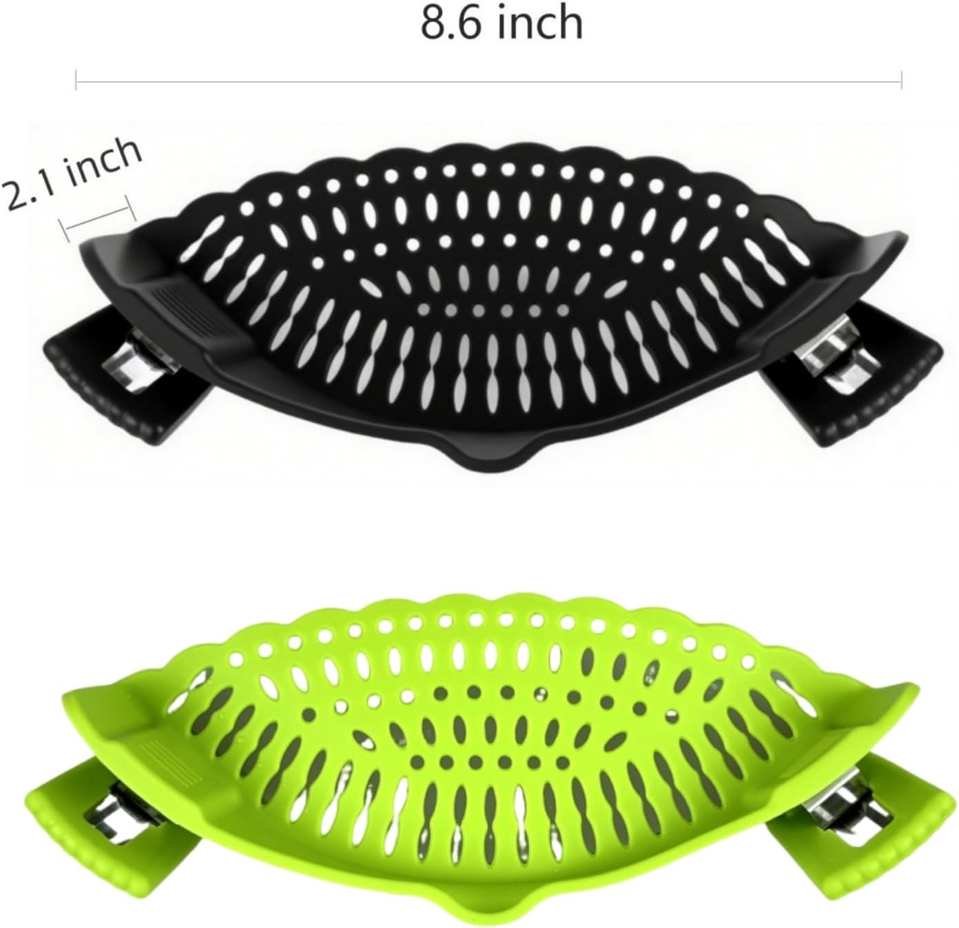 Clip on Strainer Silicone with Silicone Glove | Versatile for All Pans and Pots, Noodle Pasta Pot Strainer Silicone Colander for Vegetables Meat Fruit Spaghetti, Food Strainers (Green)