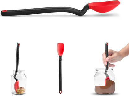 Dreamfarm Mini Supoon Non-Stick Sit-Up Silicone Scraping Cooking Spoon, Jar Scraper Measures 5ml Tsp - 8" Yellow