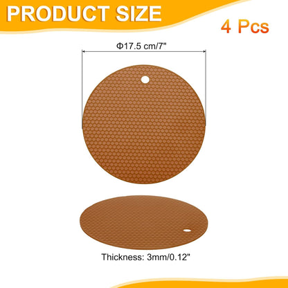 uxcell 4pcs Silicone Jar Opener Pads, 17.5cm/7" Texture Can Opener Multipurpose Round Bottle Lid Opener Non-Slip Coasters for Weak Hands Seniors Children, Black