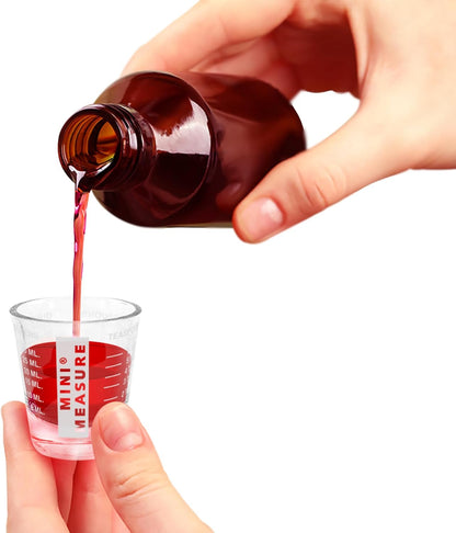 Kolder Mini Measure Heavy Glass, 20-Incremental Measurements Multi-Purpose Liquid and Dry Measuring Shot Glass, White