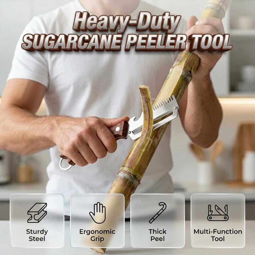 4 in 1 Multi-functional Vegetable Peeler, 2026 Upgrade Ktchen Multi-function Stainless Steel Thickened Fruit Peeler Knife with Wooden Handle, Suitable for Peeling Fruits and Shredding Scallions (2Pcs)