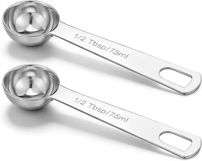 3 PCS Teaspoon Measuring Spoons, 5 ML Teaspoons Measuring Spoon, Stainless Steel 1 Teaspoon Scoop, 1/3 Tablespoon, Short Handle Measuring Teaspoons for Precise Cooking, Baking and Spices Measurement