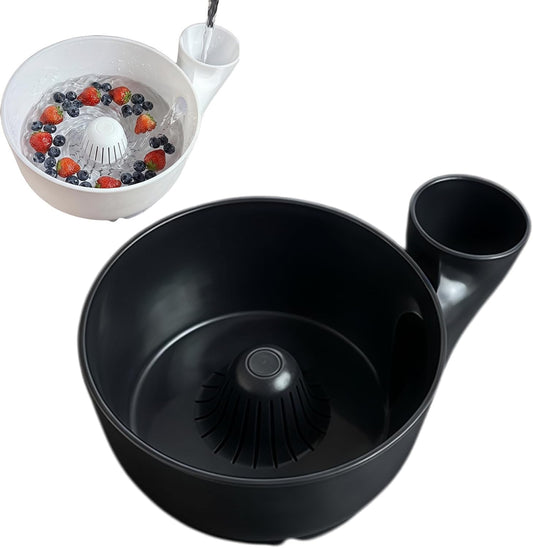 Fruit and Vegetable Washing Bowl, Multifunctional Plastic Colander with Handle, Kitchen Strainer Basket for Berries, Salad, Rinse, Drain, 10 Colors (white, S)