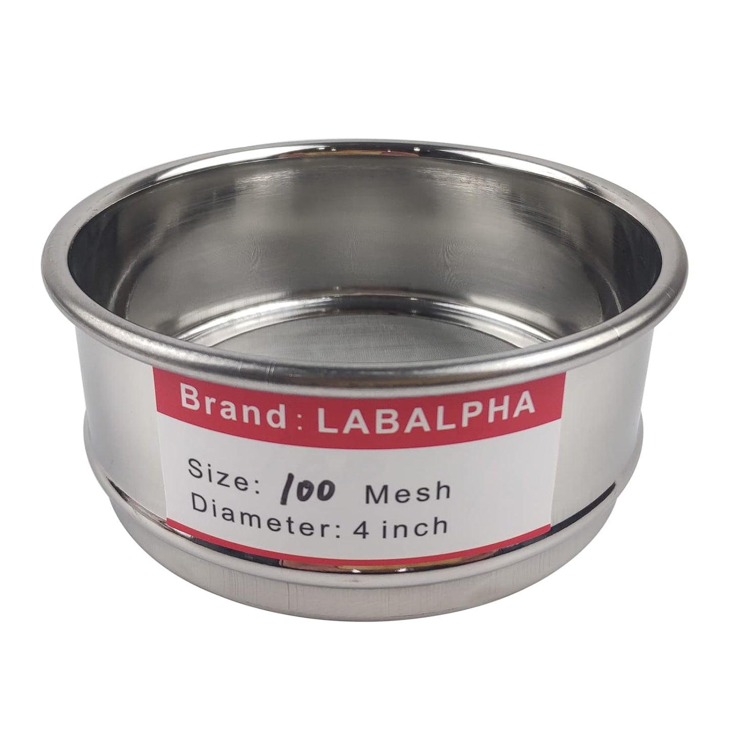 LABALPHA 70 Mesh Lab Sieves, Test Sieve #70 Mesh, 4'' Diameter, 304 Stainless Steel Wire Cloth (0.22mm)