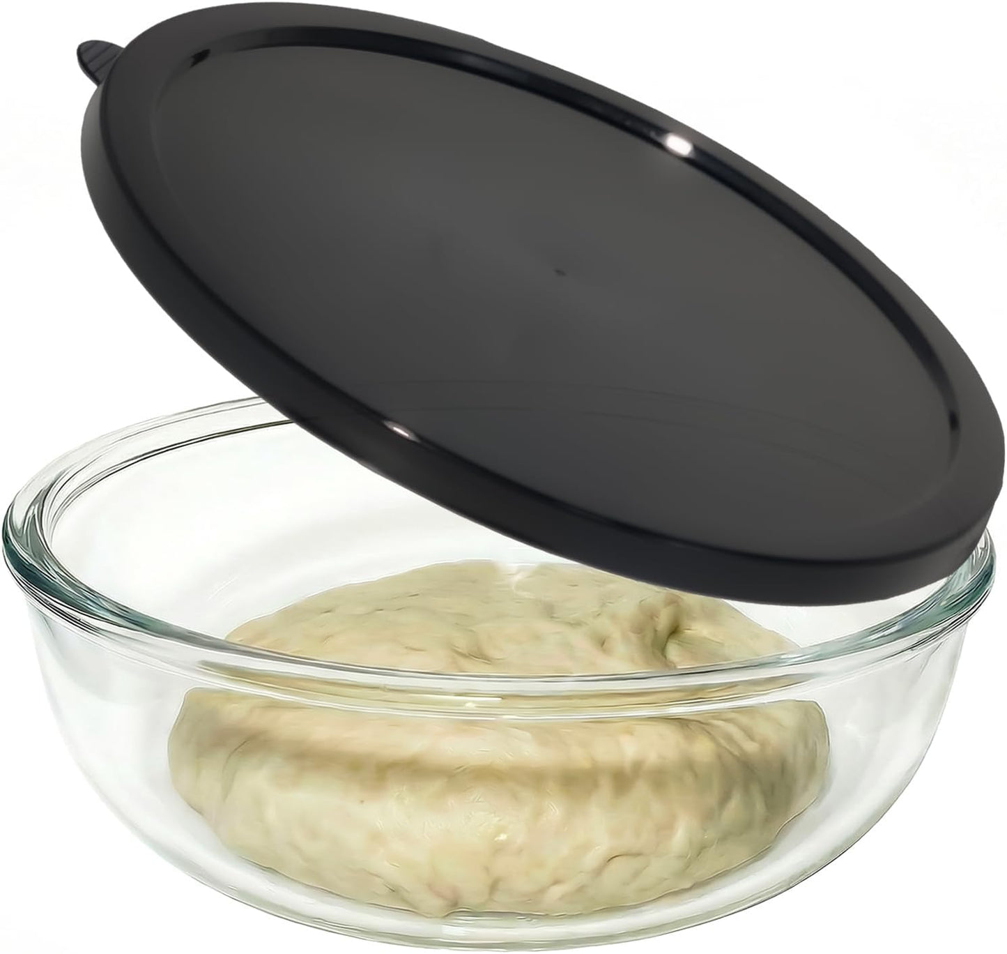 Large Glass Mixing Bowl for Sourdough, 6.2QT with Lid – Big Capacity Clear Bowl for Sourdough, Baking, Salad Prep & Food Storage