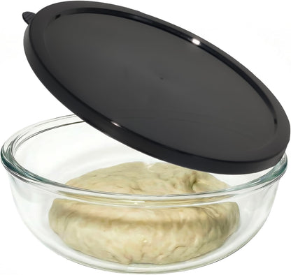 Large Glass Mixing Bowl for Sourdough, 6.2QT with Lid – Big Capacity Clear Bowl for Sourdough, Baking, Salad Prep & Food Storage