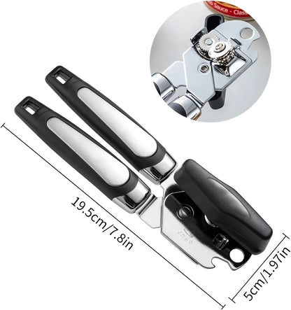 Phmnkl Manual Can Opener & Wine Corkscrew Set, Smooth Edge Safe Cut, Ergonomic Soft Grip for Seniors & Arthritis, Food Grade Stainless Steel, Great Kitchen Gift for Home & Camping