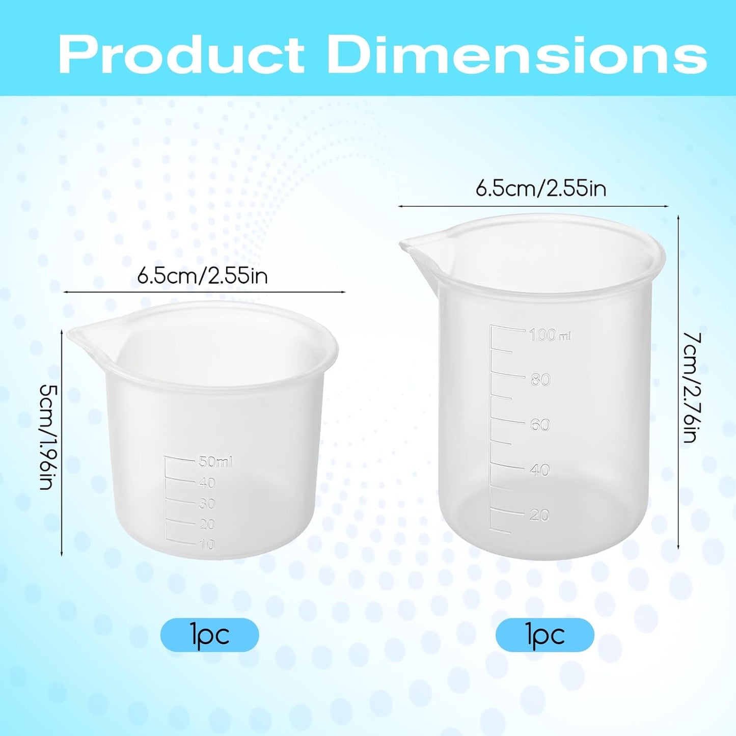 2PCS Silicone Laundry Detergent Cup, Laundry Measuring Cup 100/50ml Reusable Soap Silicone Detergent Cups for Liquid Flexible Washable Liquid Measuring Cups for Home, Dormitory, Hotel