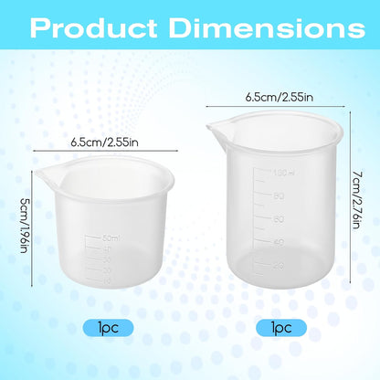 2PCS Silicone Laundry Detergent Cup, Laundry Measuring Cup 100/50ml Reusable Soap Silicone Detergent Cups for Liquid Flexible Washable Liquid Measuring Cups for Home, Dormitory, Hotel