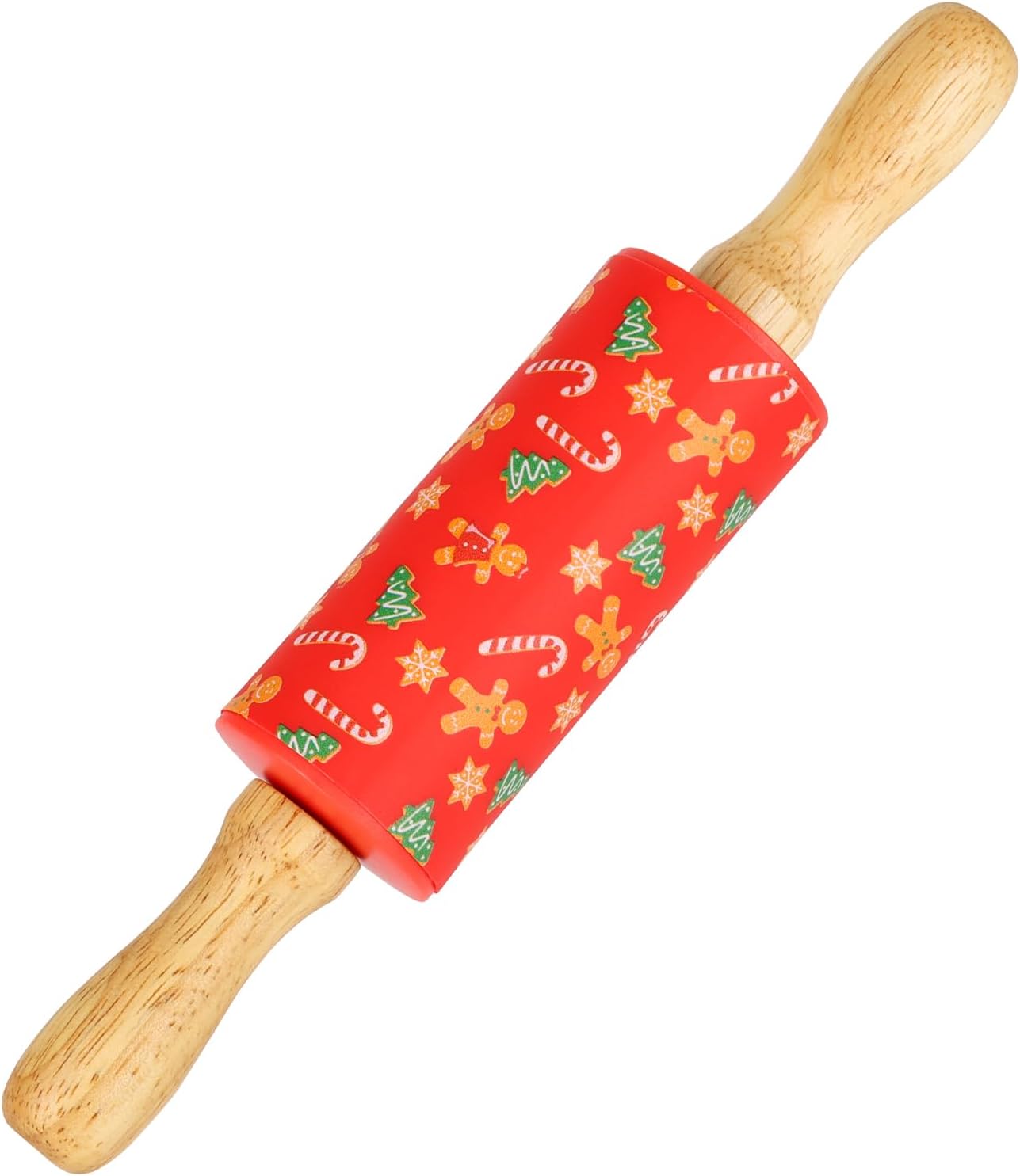 Mini Silicone Rolling Pin for Kids, Non-stick Surface Wood Handle, 9 Inch 1 Pack Blue