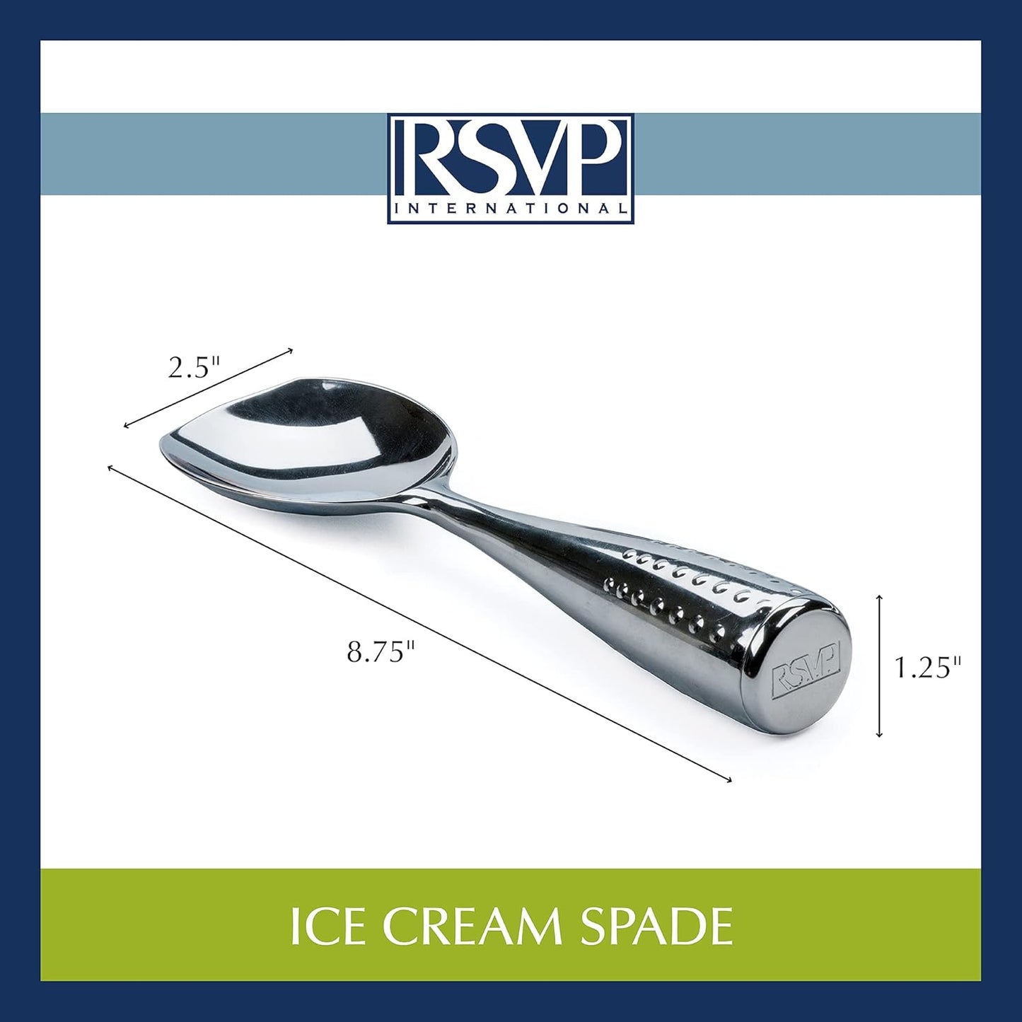 RSVP International Ice Cream Tool Collection, Dishwasher Safe, Large Handle, Scoop