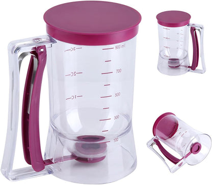 Pancake Batter Dispenser, Cupcake Batter Dispenser Biscuit Separator with Measuring Label Kitchen Baking Tool for Cupcakes, Waffles, Muffin Mix, Cake or Any Baked Goods