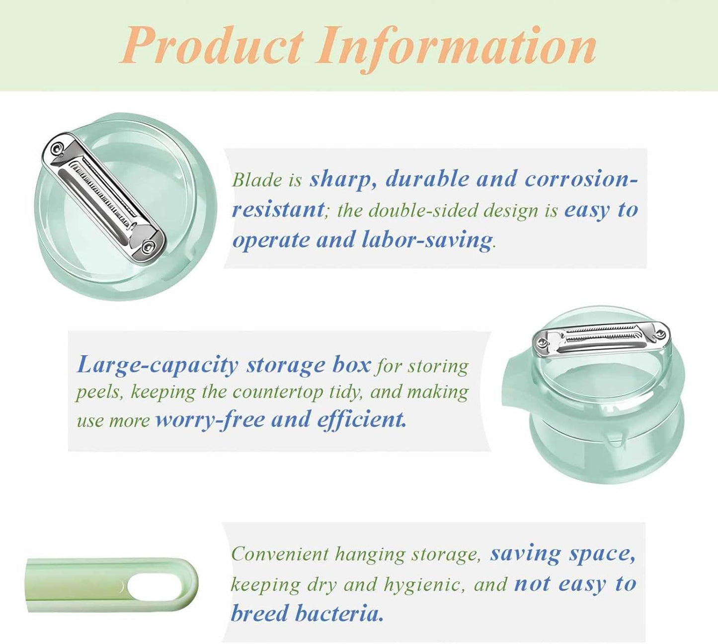 Vegetable Peeler with Container, Special Fruit Peeler with Catcher, Peeler with Storage for Kitchen, Box Storage Vegetable & Fruit Peeler for Potatoes, Apples, Carrots