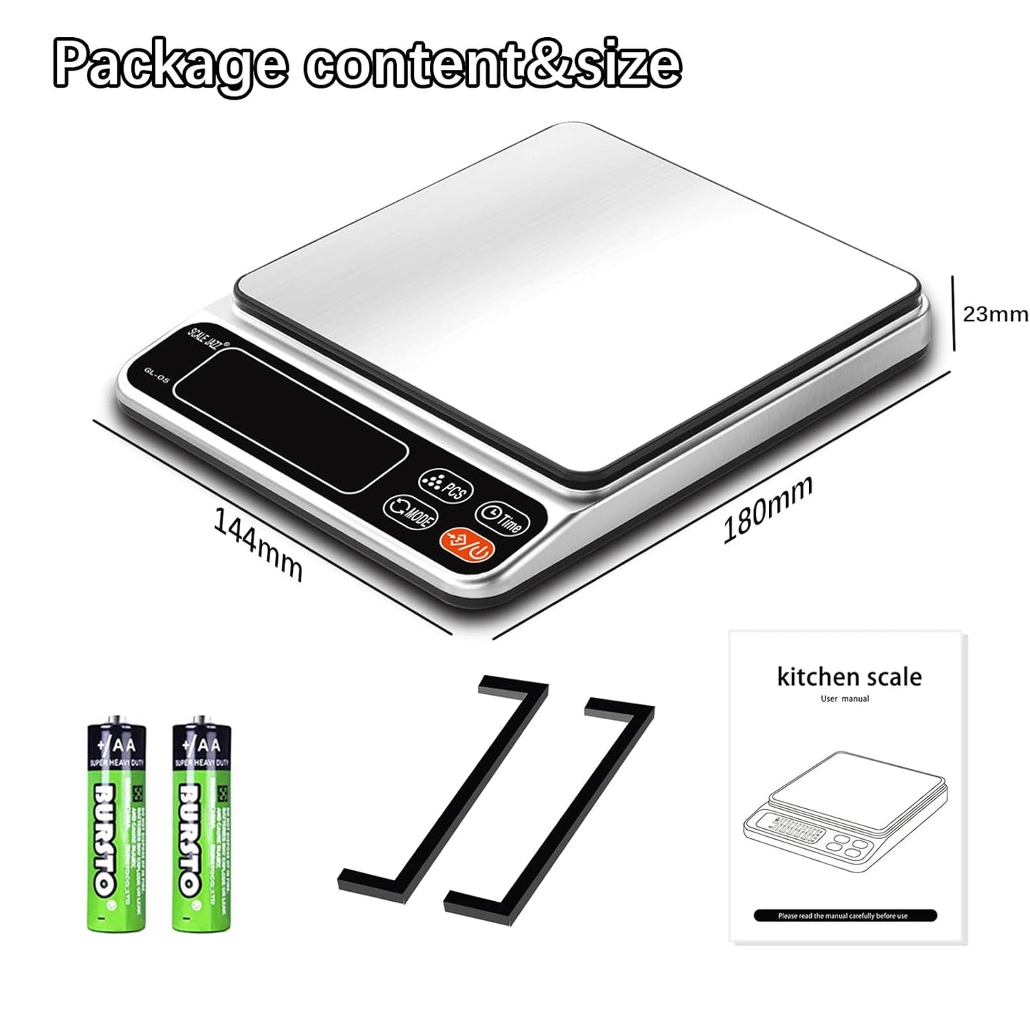 Mini Scale,6.6lb Scale for Grams,Digital Scale Food，Cooking Scale and Food Scales for Kitchen，Food Scale Grams and Ounces,Grams Scale,7Units,Auto Off,Tare,PCS,LCD Display