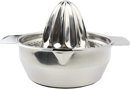 Stainless Steel Manual Juicer Fruit Lemon Lime Orange Squeezer with Bowl Juicer Strainer