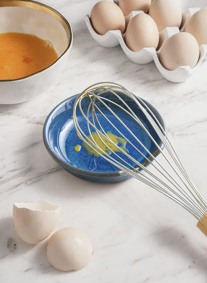 LE TAUCI Ceramic Spoon Rest, 4.8 Inch Spoon Rest for Stove Top, Spoon Holder for Kitchen Counter, Coffee Spoon rest, Utensil Rest for Cooking, True White