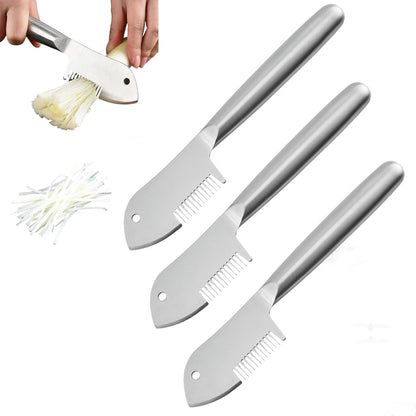 Stainless Steel Multi-Purpose Julienne Peeler, Vegetable Peeler and Julienne Slicer with Sharp Blade - Ergonomic Non-Slip Handle, Dishwasher Safe, 8.9 Inches for Vegetables and Fruit (1pcs)