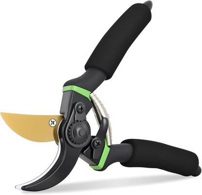 Yesker Pruning Shears Garden Shears 7.8" Professional Garden Scissors Sharp 65 Manganese Steel Blade Heavy Duty Clippers Hand Pruners for Cutting Fresh Flowers Branch Plant Trimming Gardening Tools